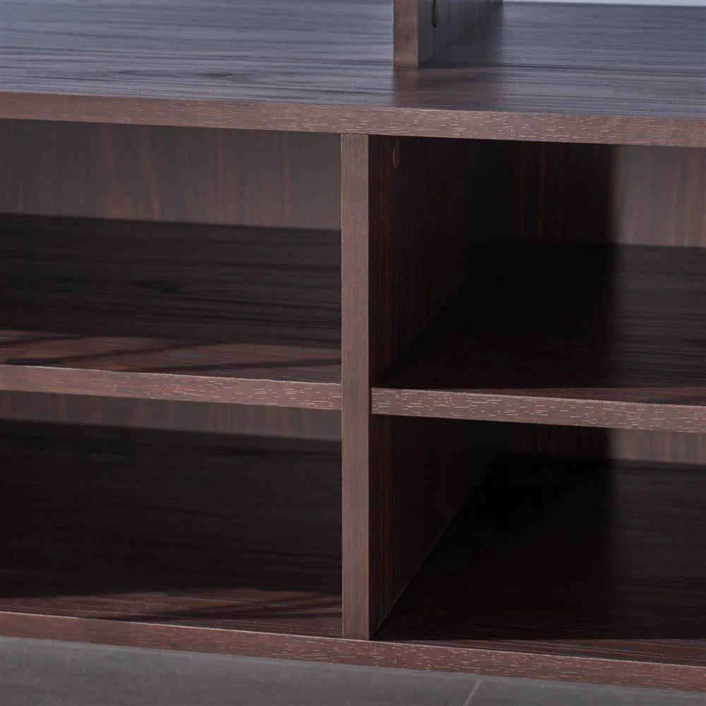 Faux Wood Overlay TV Stand in Dark Walnut G730986