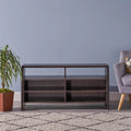 Faux Wood Overlay TV Stand in Dark Walnut G730986