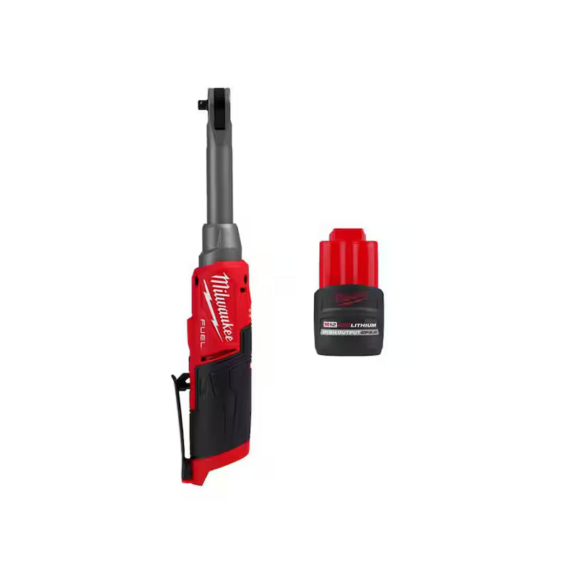 12V Lithium-Ion Brushless Cordless 1/4 in. Extended Reach Ratchet with 2.5 Ah Battery Pack E99636