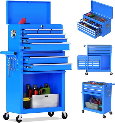 8 Drawer Rolling Tool Chest with Wheels and Lock H435
