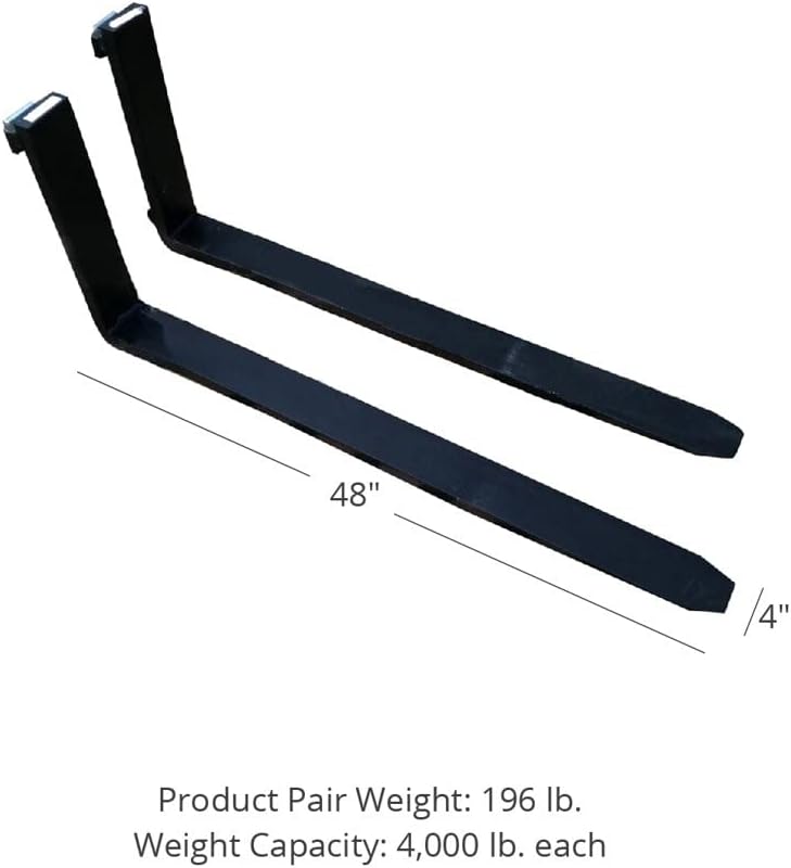 48 Pallet Fork Blades, 4,000 LB Load Capacity, Class II Forklift Blades I85905