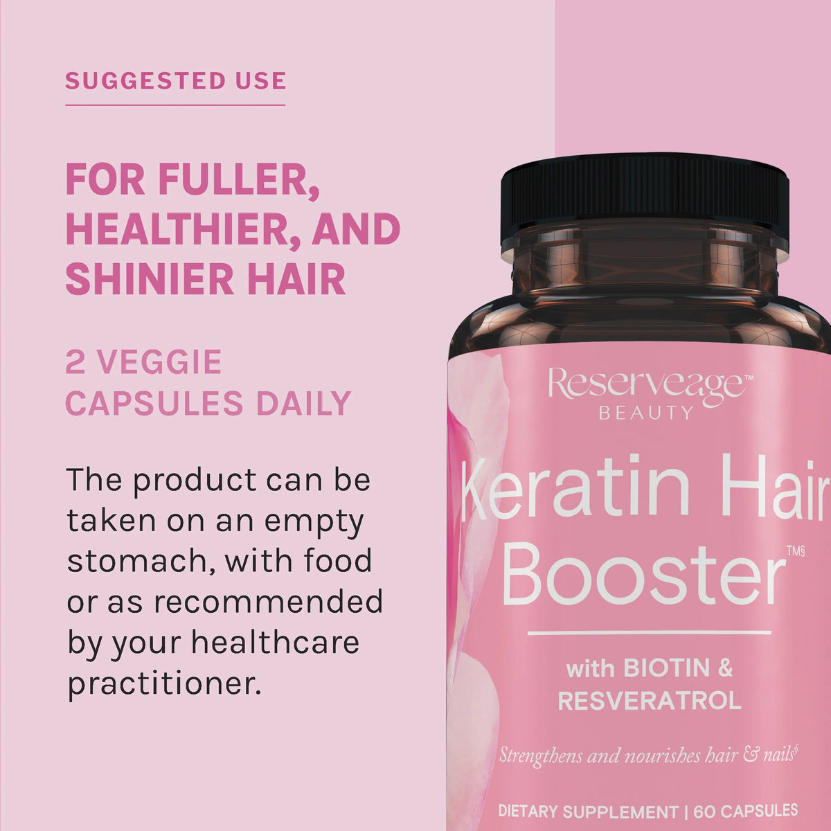 Biotin Hair and Nails Supplement, 60 Capsules F72519