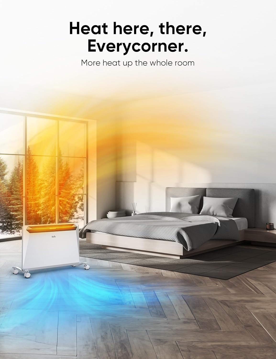 1500W Convection Space Heater with Remote and Timer D956
