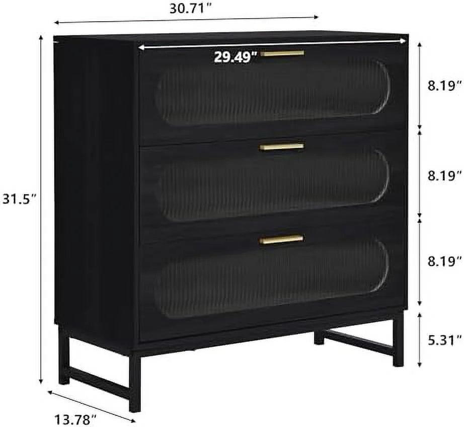 3 Drawer Wood Dresser X3982
