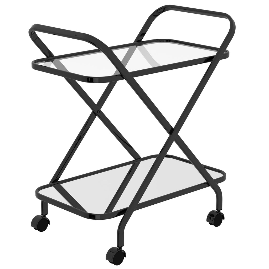 Black 2-Tier Bar Cart F33355