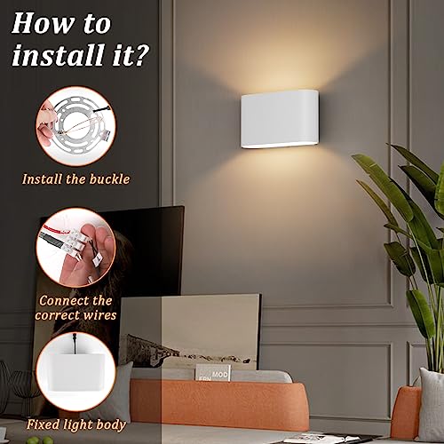 Black LED Wall Sconces 1 Pack Hardwired Up and Down Wall Mount Light Warm White 3000K with G9 Bulbs M50878