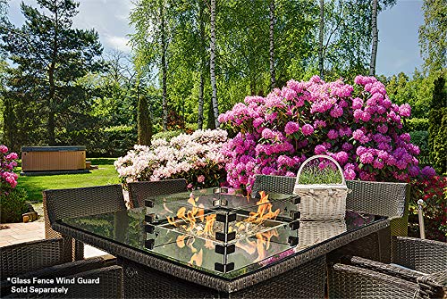 Slate Grey 36-Inch Outdoor Propane Gas Fire Pit Table with Tempered Glass Top R2906