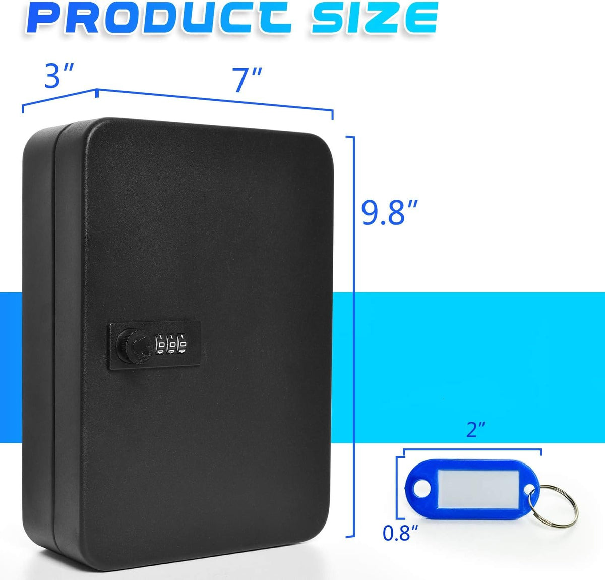 28 Key Steel Security Lock Box with Combination Lock, Pack of 2 N30580
