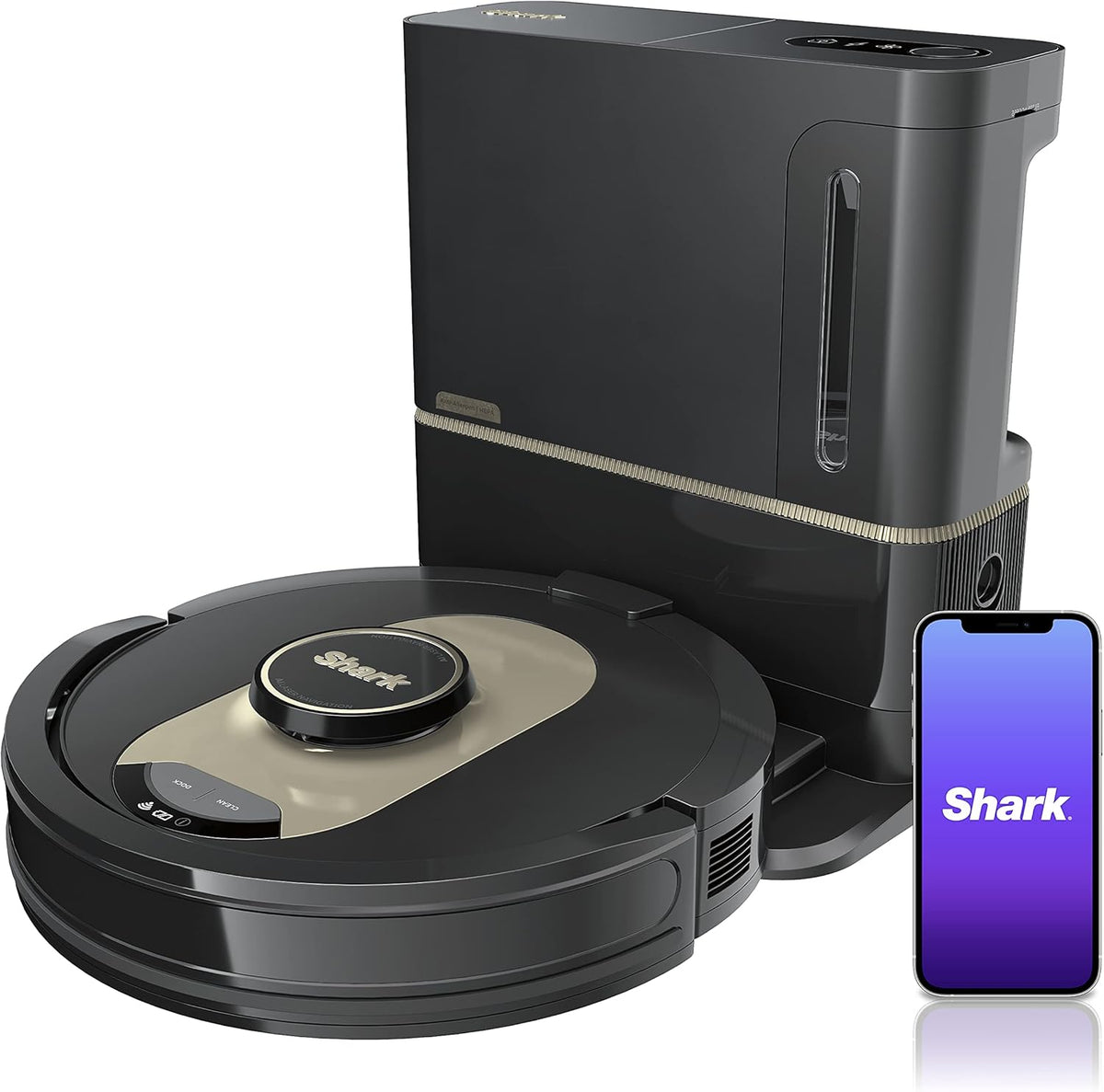 Black Robot Vacuum with HEPA Self-Empty Base D613982