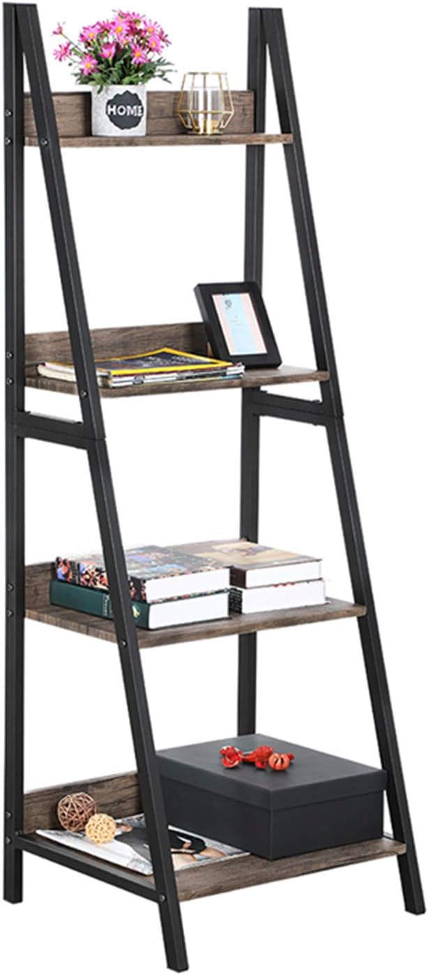 4 Tier Walnut Ladder Shelf Bookshelf Z711731