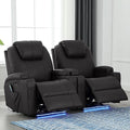 Brown PU Leather Power Recliner Chair with Heat and Massage J685510