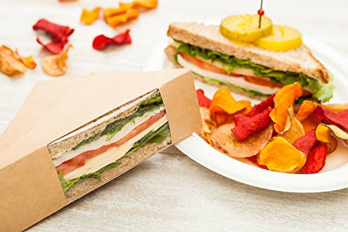 Medium Eco Friendly Triangle Sandwich Box with Window 200 Count C5517