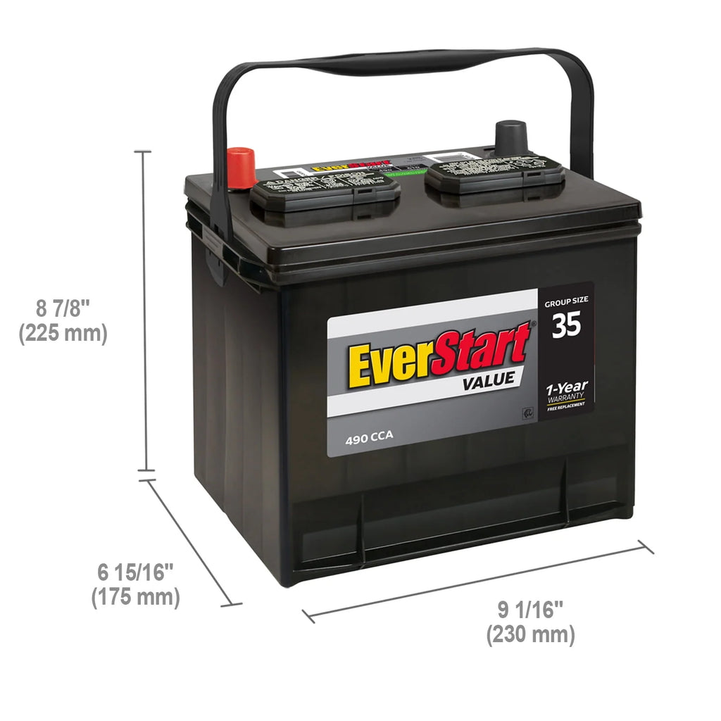 Lead Acid Automotive Battery Group Size 35 12 Volt 490 CCA N198