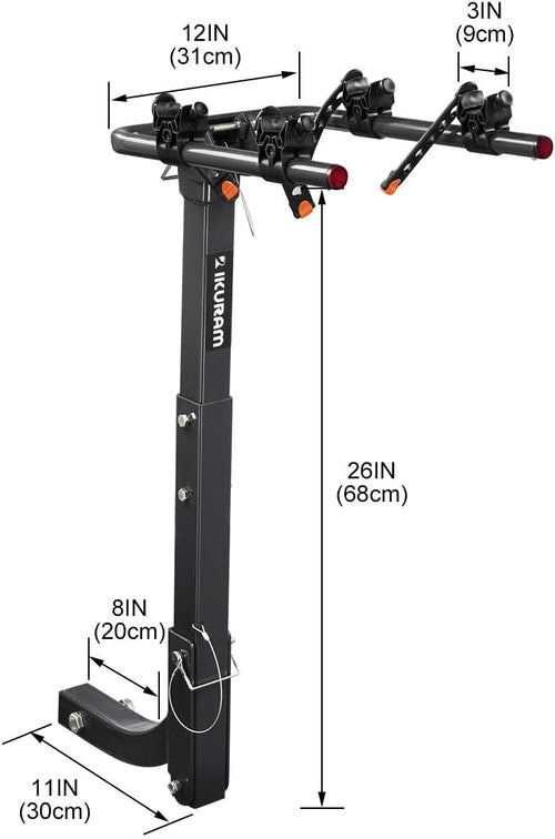 2 Bike Hitch Mount Double Foldable Rack J19262