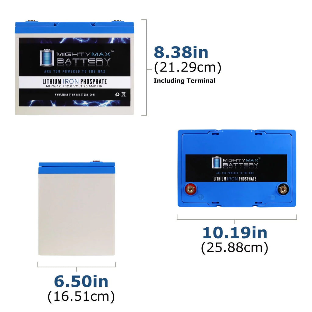 12V 75AH Lithium Replacement Battery 3 Pack K214