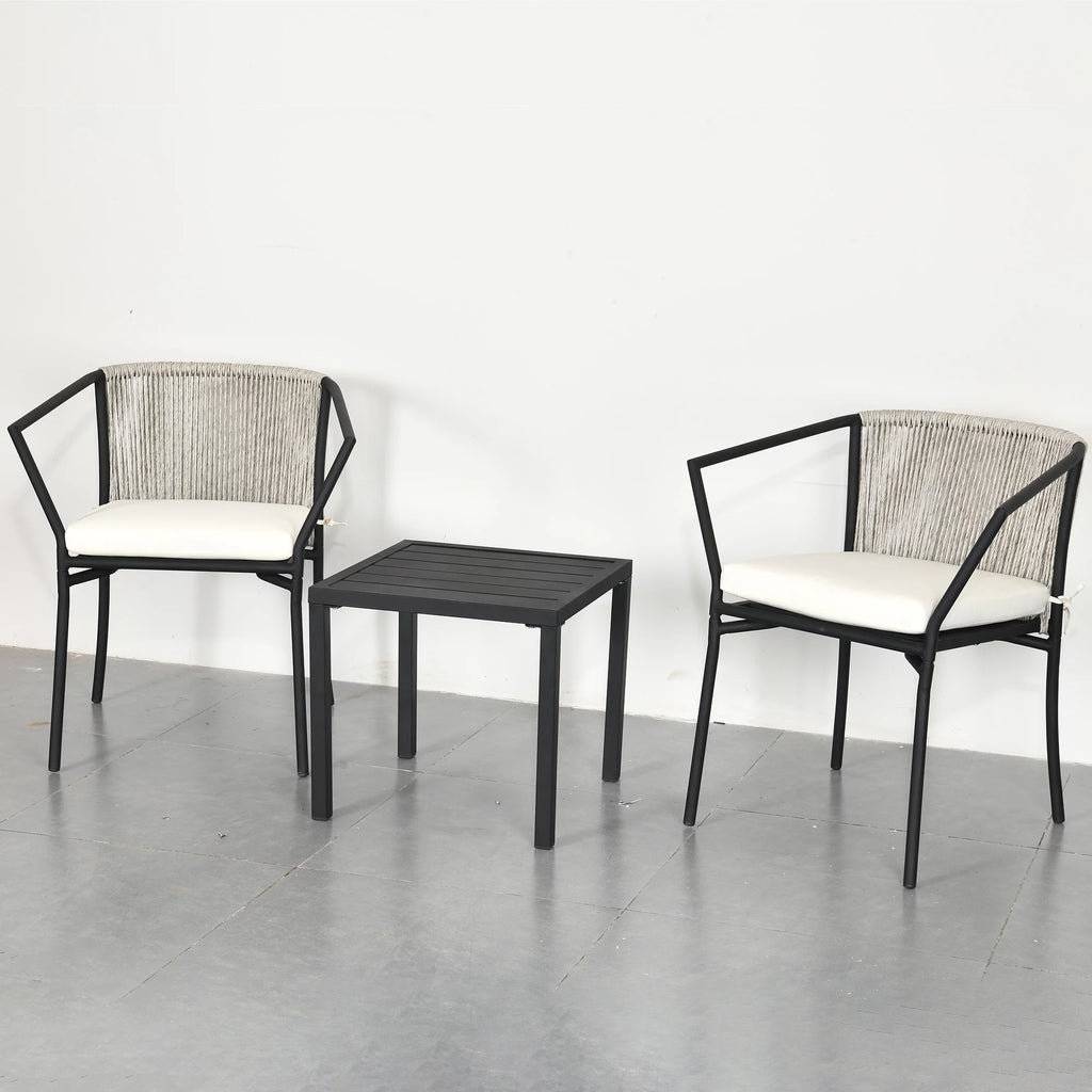 3-Piece Outdoor Wicker Bistro Set with Cushions L2279
