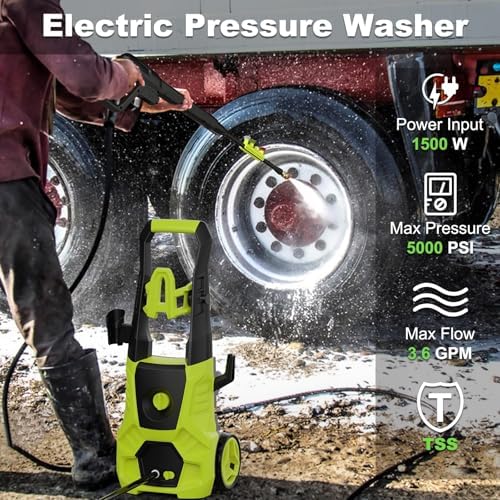 Pressure Washer, 5000PSI Max 3.6GPM Electric Power Washer with Foam Cannon R8305