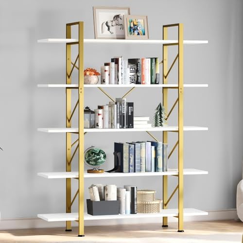 5 Tier Gold Bookshelf U5169