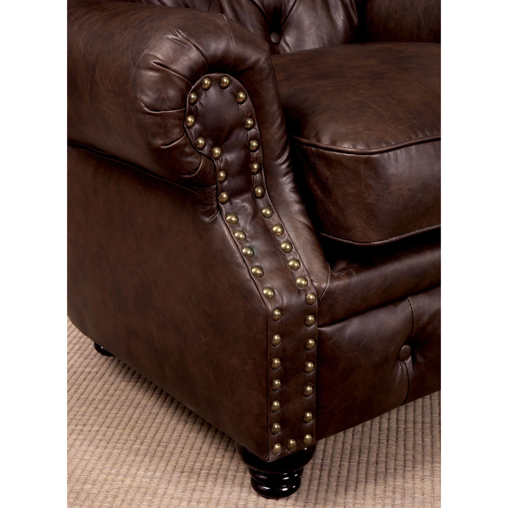 Brown Faux Leather 2-seater Loveseat Sofa B22613