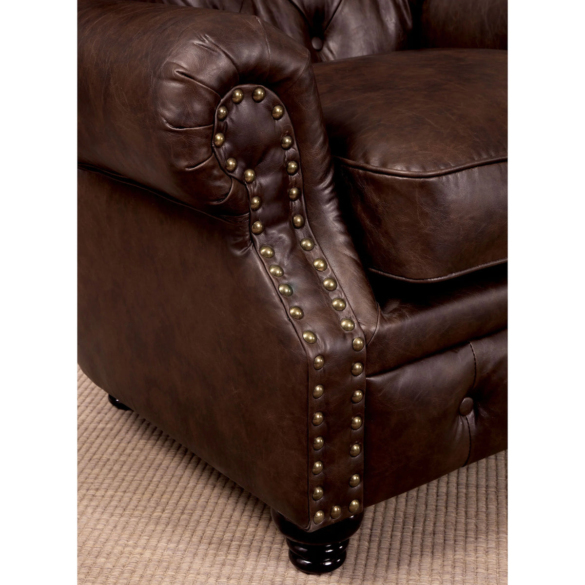 Brown Faux Leather 2-seater Loveseat Sofa B22613