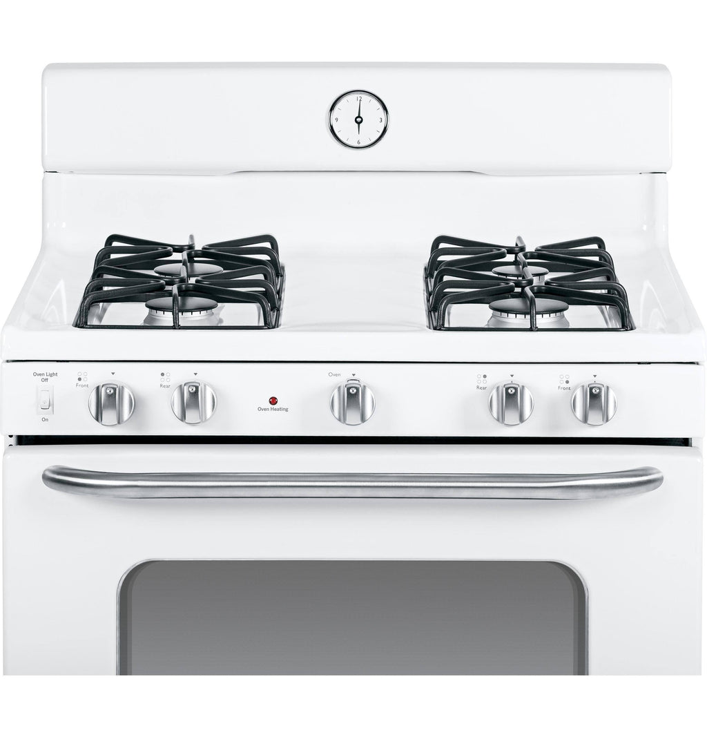 White Freestanding Gas Range with Broiler Drawer D945