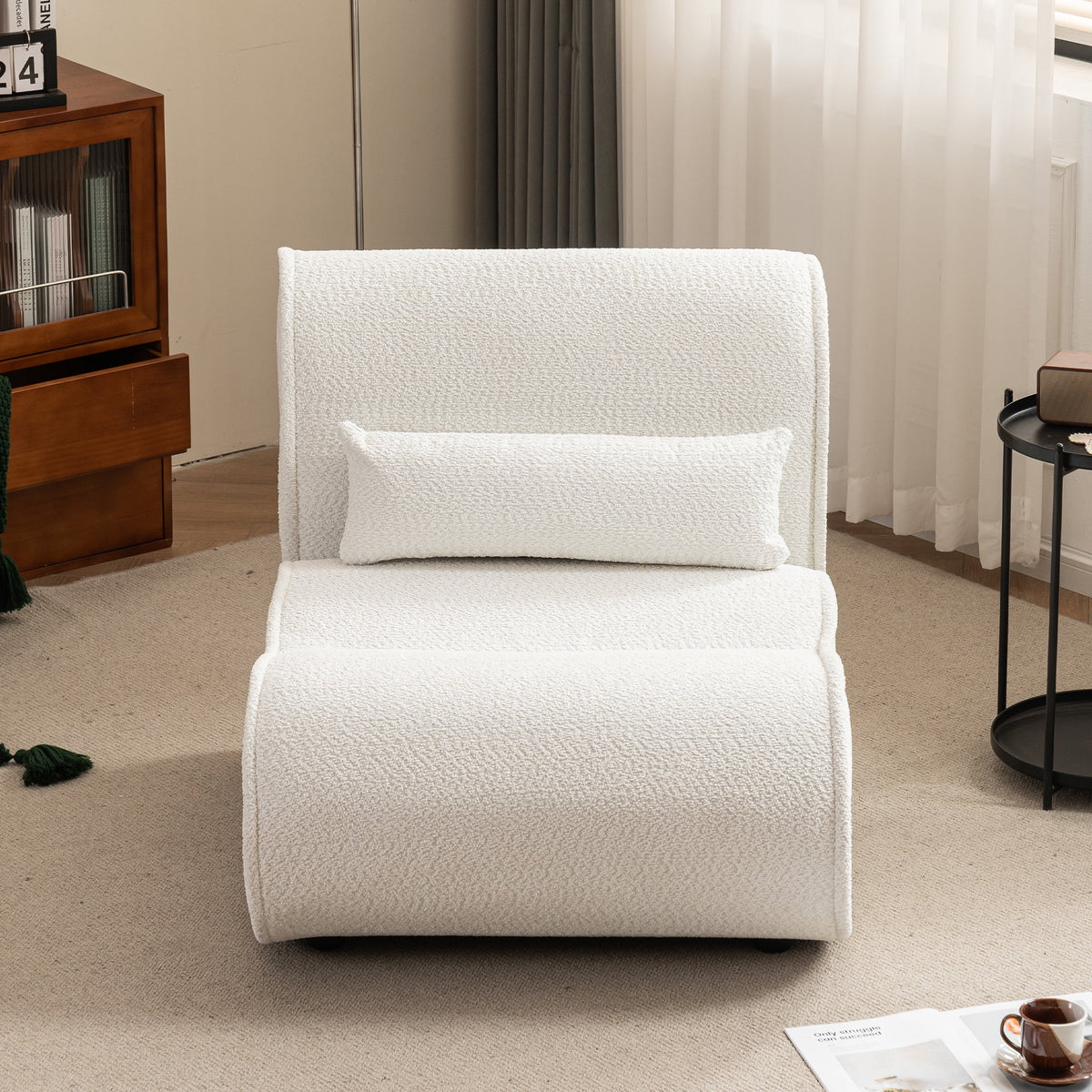 Soft Pellet Velvet Recliner with Waist Pack Padding S157989