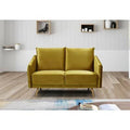 Olive Tone Velvet Round Arm Loveseat M92548