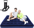 Full Size Air Mattress with Air Pump Inflatable Mattress with Flocking Surface Blow Up Mattress Air Bed Pack of 2 W92679