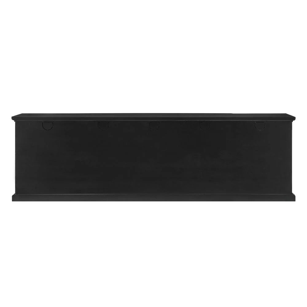 80" 2 Door Black Wood Console R7162