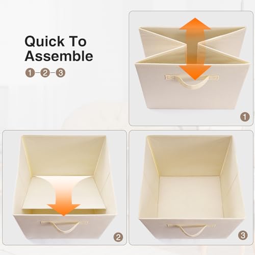 13 inch Foldable Fabric Storage Cubes Bins 6 Pack with Handle W429485
