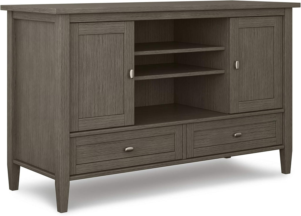 47 inch Wide Rustic Natural Aged Brown Solid Wood TV Media Stand H425