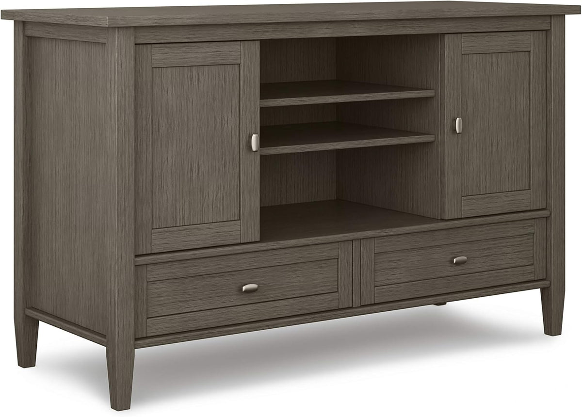 47 inch Wide Rustic Natural Aged Brown Solid Wood TV Media Stand H425