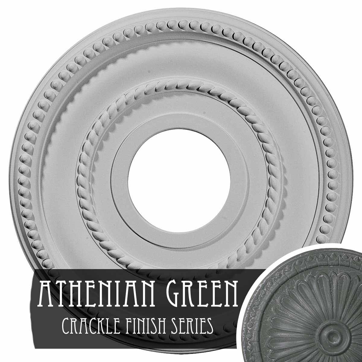 12 1/8x22OD x 3 5/8x22ID x 3/4x22P Hand-Painted Firebrick Ceiling Medallion F232571