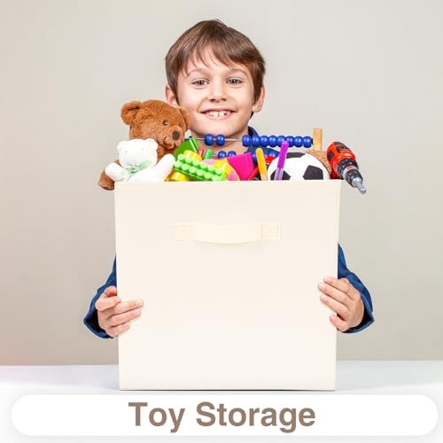 13 inch Foldable Fabric Storage Cubes Bins 6 Pack with Handle W429485
