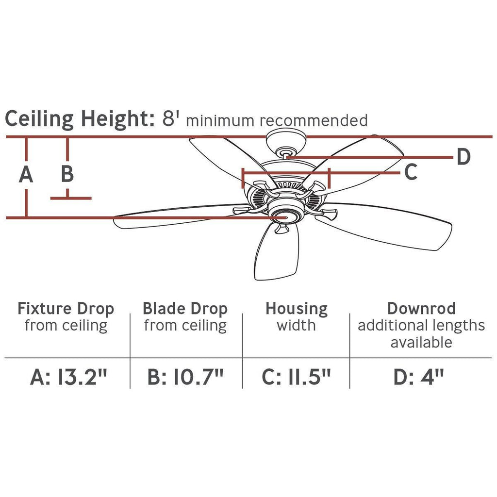 Brushed Steel Ceiling Fan H5084