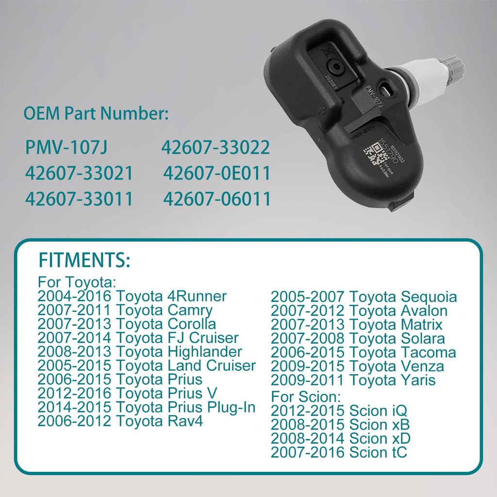 Tire Pressure Sensor 315MHz TPMS 4PCS B31404