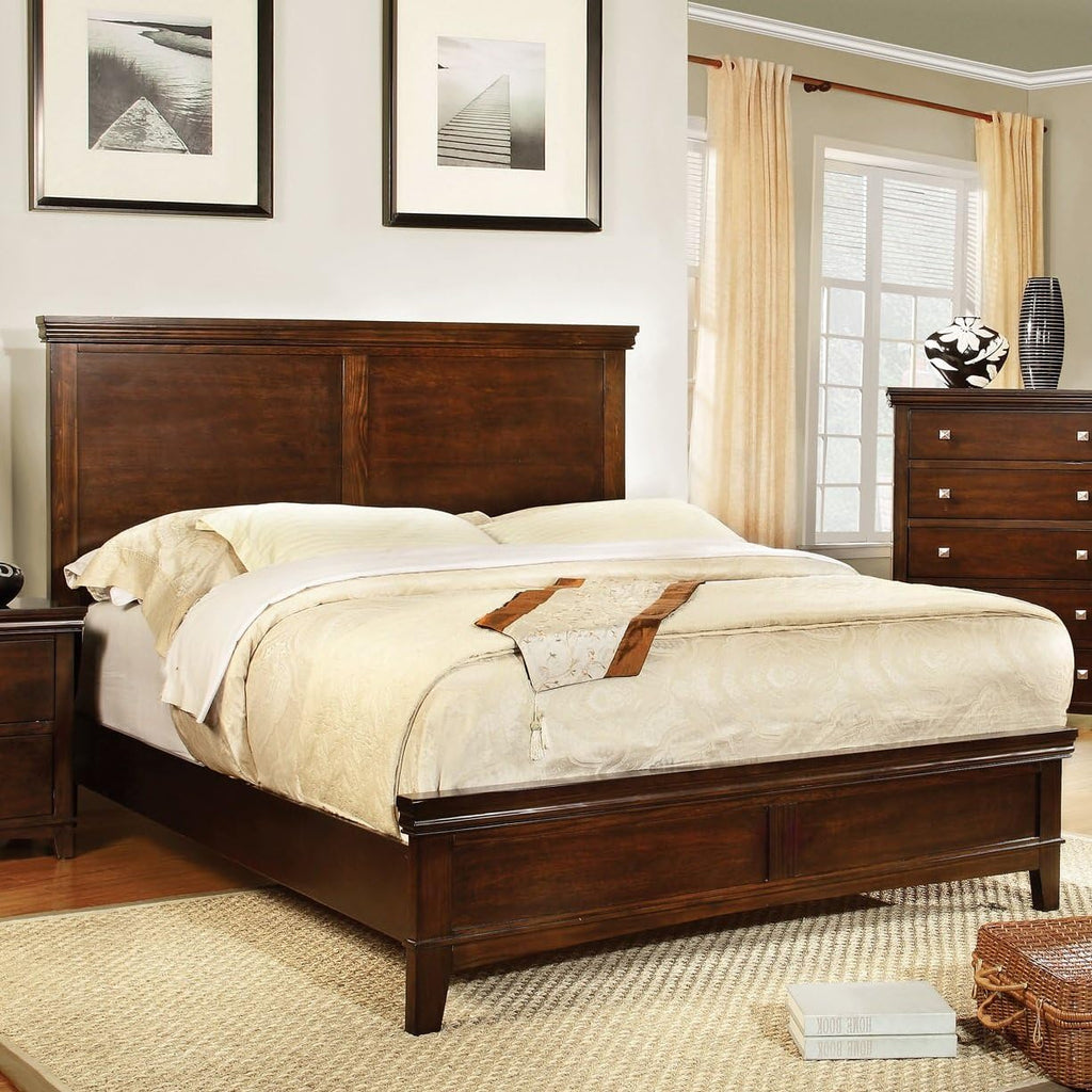 Platform Bed, Full, Brown Cherry Finish I10575