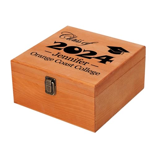 Custom Graduation Wooden Box with Name & Grad Year M31743