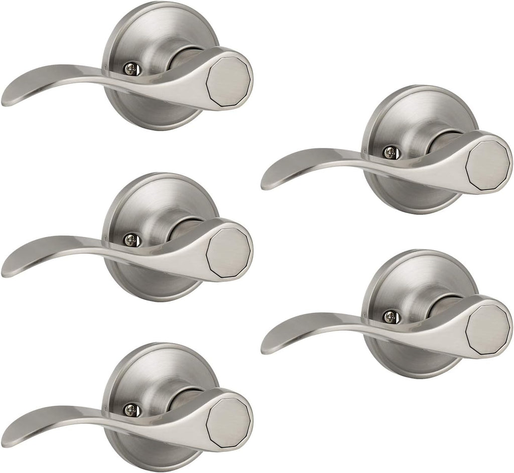 8 Pack Keyless Privacy Door Levers in Satin Nickel X930