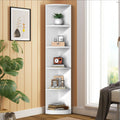 5 Tier White Corner Bookcase B490