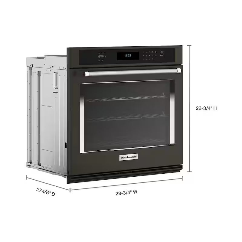 30 in. Single Electric Wall Oven with Convection Self-Cleaning in Black Stainless Steel O94095
