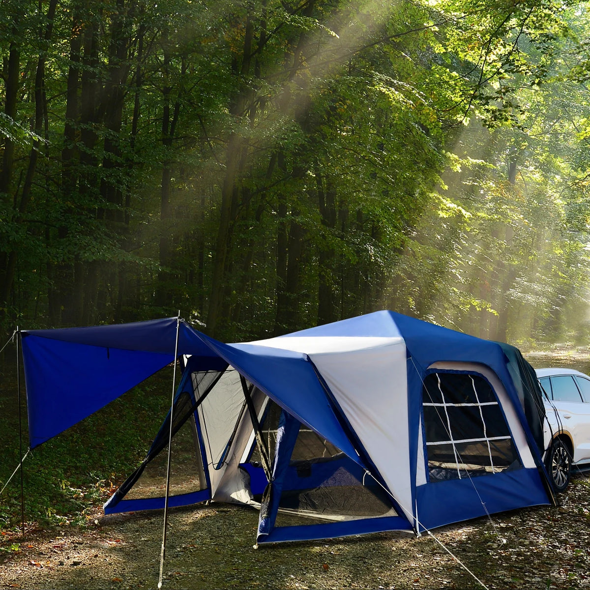 SUV Tent with Porch, 6-Person 10' x 10' Waterproof Car Camping Tent Y807