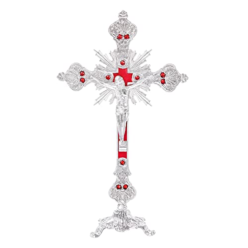 Golden Metal Standing Crucifix Jesus Cross N251