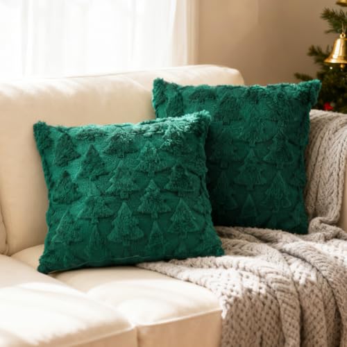Christmas Tree Pillow Covers 18 x 18 Set of 2 Z67681