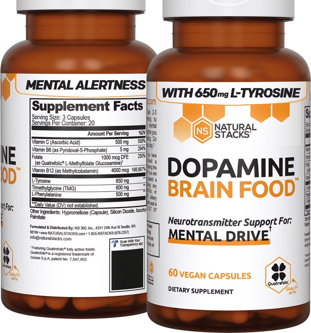 Dopamine Focus Supplement with L-Tyrosine, 60 Capsules T784