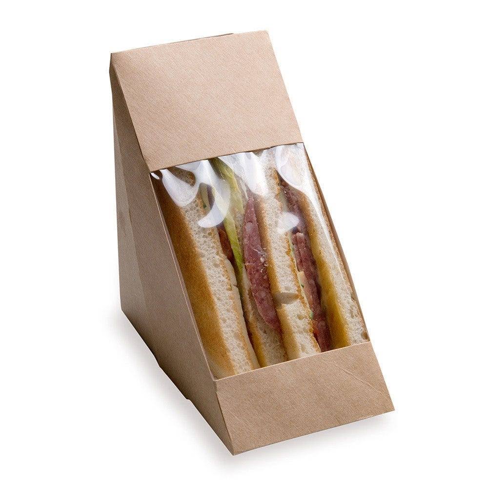 Medium Eco Friendly Triangle Sandwich Box with Window 200 Count C5517