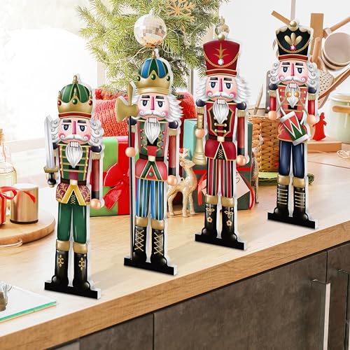 Christmas Wooden Nutcracker Table Centerpieces 4Pcs W70325
