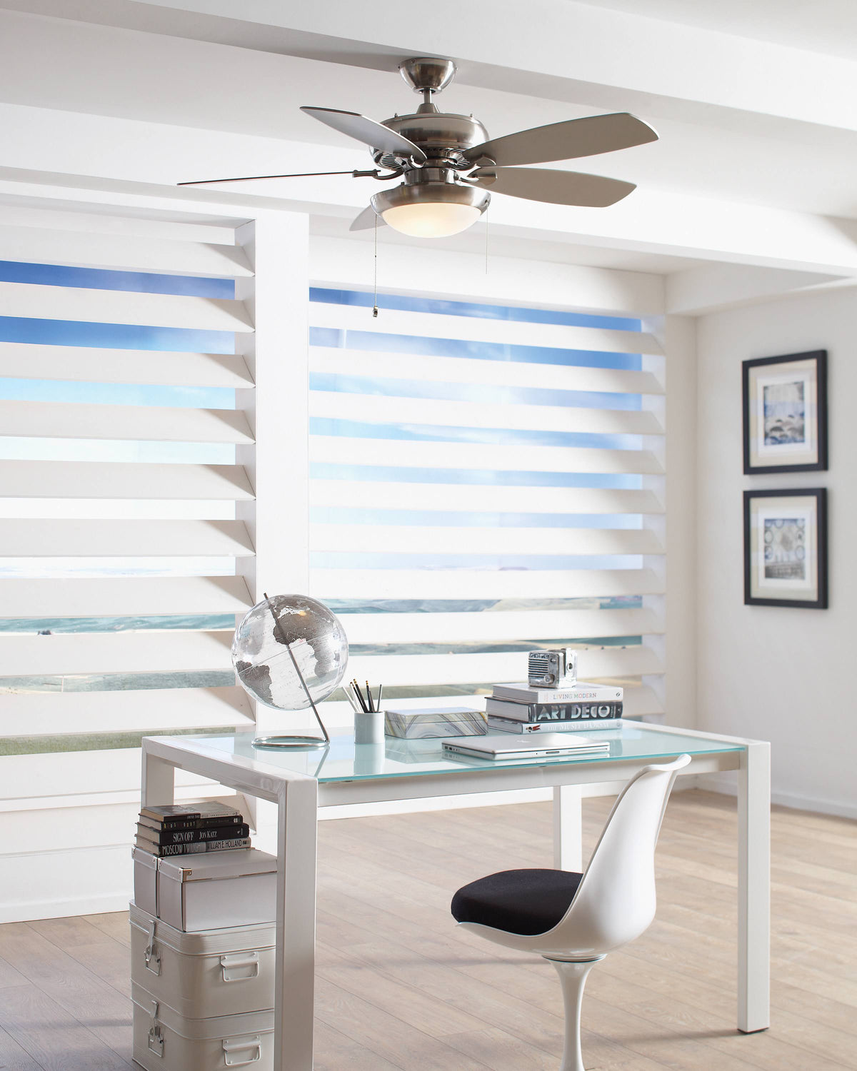Brushed Steel Ceiling Fan H5084