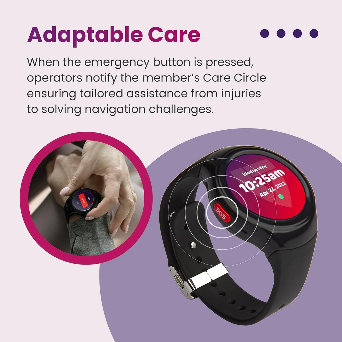 Water-Resistant 4G GPS Medical Alert Smartwatch for Seniors O6060
