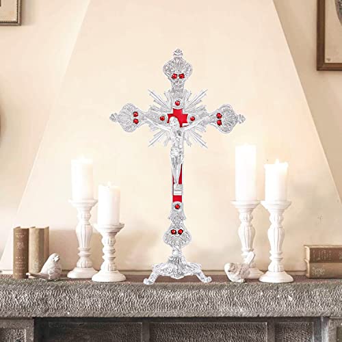 Golden Metal Standing Crucifix Jesus Cross N251